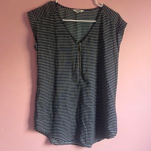 Express Short Sleeve Striped Blouse